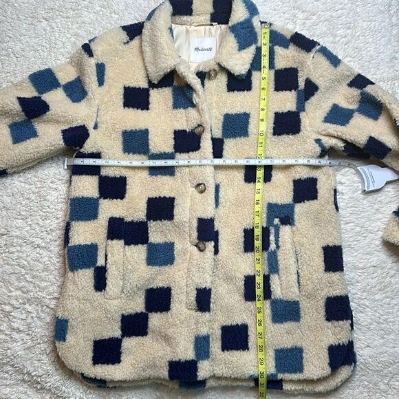NWOT Madewell (Re)sourced Sherpa Belrose Shirt-Jacket in Checkerboard Medium - Picture 4 of 10
